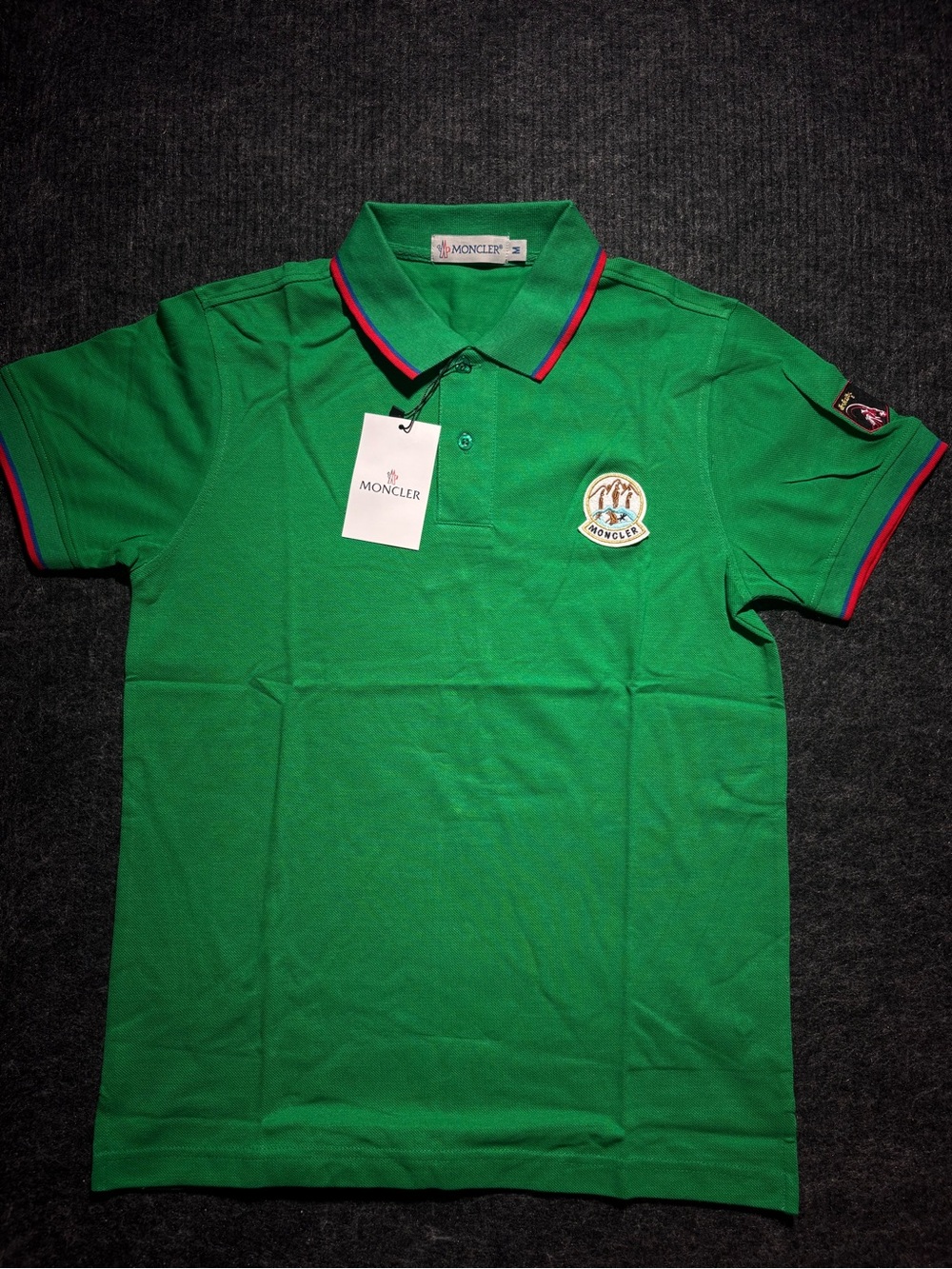 Moncler Men's Green Polo Shirt Medium